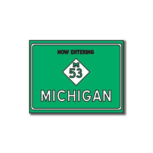 Scrapbook Customs - United States Collection - Michigan - Laser Cut - Now Entering Sign
