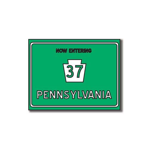 Scrapbook Customs - United States Collection - Pennsylvania - Laser Cut - Now Entering Sign