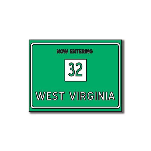 Scrapbook Customs - United States Collection - West Virginia - Laser Cut - Now Entering Sign