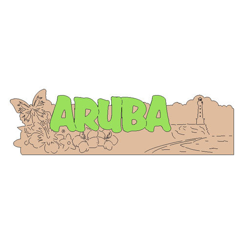 Scrapbook Customs - World Collection - Aruba - Laser Cut - Word