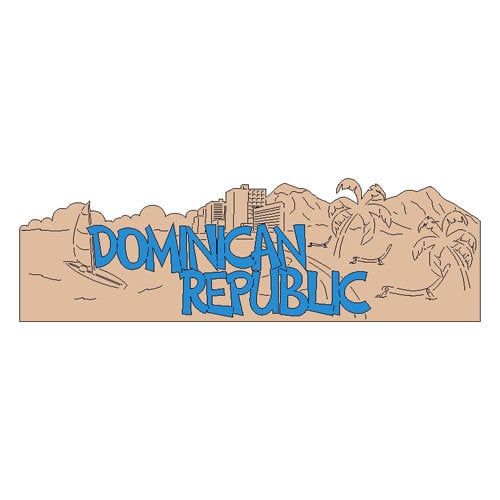 Scrapbook Customs World Dominican Republic Laser Cut Word and Background