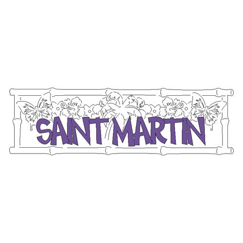 Scrapbook Customs - World Collection - Saint Martin - Laser Cut - Word and Background