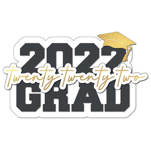 Scrapbook Customs - Laser Cuts - Grad Year Black and Gold 2022