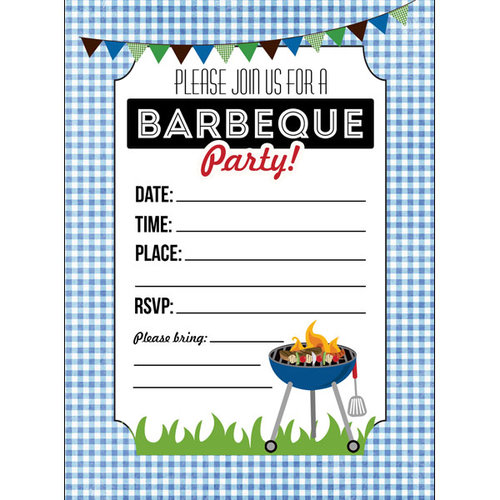 Scrapbook Customs - 4 x 5 Invites with Envelopes - Barbeque