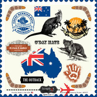 Scrapbook Customs - 12 x 12 Cardstock Stickers - Australia Sightseeing