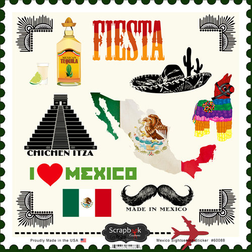 Scrapbook Customs - 12 x 12 Cardstock Stickers - Mexico Sightseeing