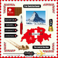 Scrapbook Customs - 12 x 12 Cardstock Stickers - Switzerland Sightseeing