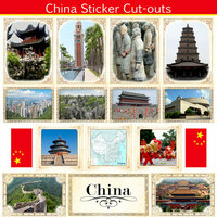 Scrapbook Customs - 12 x 12 Sticker Cut Outs - China Sightseeing
