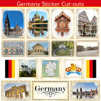 Scrapbook Customs - 12 x 12 Sticker Cut Outs - Germany Sightseeing