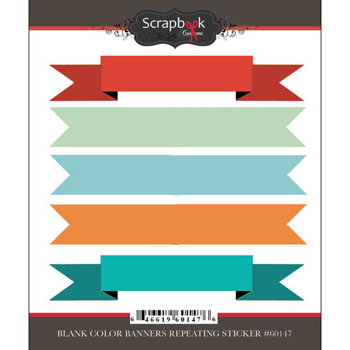 Scrapbook Customs - Cardstock Stickers - Blank Colored Banners