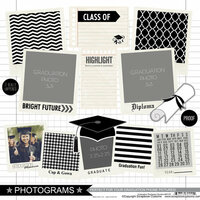 Scrapbook Customs - Graduation Collection - 12 x 12 Cardstock Stickers - Photogram Borders
