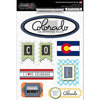 Scrapbook Customs - Travel Photo Journaling Collection - 3 Dimensional Stickers - Colorado