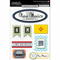 Scrapbook Customs - Travel Photo Journaling Collection - 3 Dimensional Stickers - New Mexico