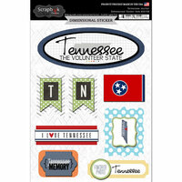 Scrapbook Customs - Travel Photo Journaling Collection - 3 Dimensional Stickers - Tennessee