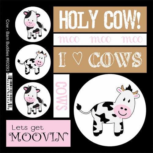 Scrapbook Customs - Barn Buddies Collection - Cardstock Stickers - Cow