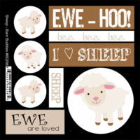 Scrapbook Customs - Barn Buddies Collection - Cardstock Stickers - Sheep