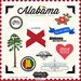 Scrapbook Customs - State Sightseeing Collection - 12 x 12 Cardstock Stickers - Alabama