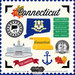 Scrapbook Customs - State Sightseeing Collection - 12 x 12 Cardstock Stickers - Connecticut