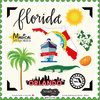 Scrapbook Customs - State Sightseeing Collection - 12 x 12 Cardstock Stickers - Florida