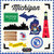 Scrapbook Customs - State Sightseeing Collection - 12 x 12 Cardstock Stickers - Michigan