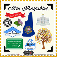Scrapbook Customs - State Sightseeing Collection - 12 x 12 Cardstock Stickers - New Hampshire