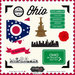 Scrapbook Customs - State Sightseeing Collection - 12 x 12 Cardstock Stickers - Ohio
