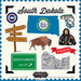 Scrapbook Customs - State Sightseeing Collection - 12 x 12 Cardstock Stickers - South Dakota