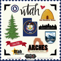 Scrapbook Customs - State Sightseeing Collection - 12 x 12 Cardstock Stickers - Utah