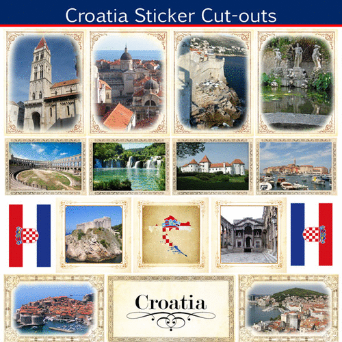 Scrapbook Customs - 12 x 12 Sticker Cut Outs - Croatia - Sightseeing
