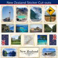 Scrapbook Customs - 12 x 12 Sticker Cut Outs - New Zealand - Sightseeing