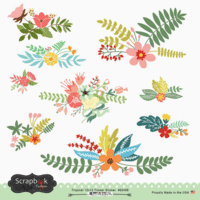 Scrapbook Customs - Tropical Excursions Collection - 12 x 12 Cardstock Stickers - Flowers
