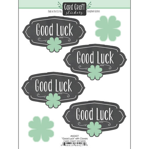 Scrapbook Customs - Card Craft Stickers - Good Luck with Clovers