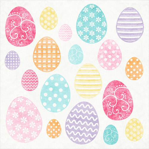 Scrapbook Customs - 12 x 12 Cardstock Stickers - Easter Eggs