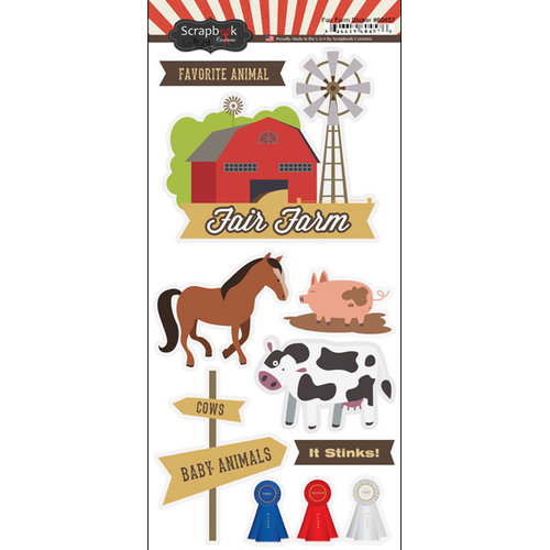 Scrapbook Customs - Fun at the Fair Collection - Cardstock Stickers - Fair Farm