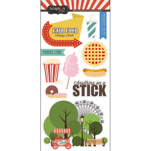 Scrapbook Customs - Fun at the Fair Collection - Cardstock Stickers - Fair Food