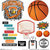 Scrapbook Customs - Sports Collection - 12 x 12 Sticker Cut Outs - Basketball Elements