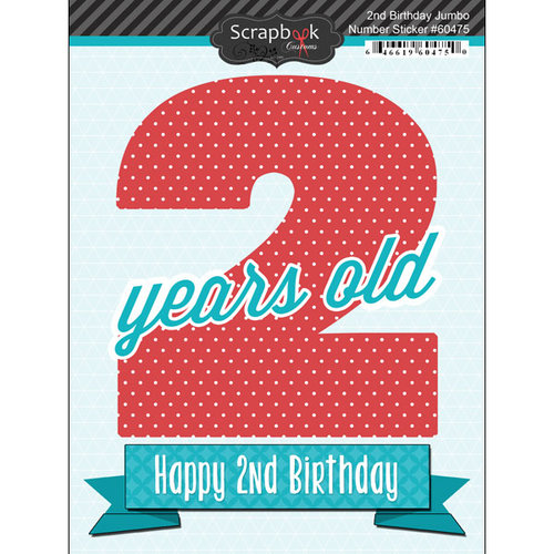 Scrapbook Customs - Happy Birthday Collection - 3 Dimensional Stickers - 2nd Birthday