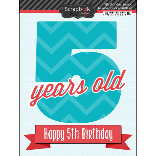Scrapbook Customs - Happy Birthday Collection - 3 Dimensional Stickers - 5th Birthday