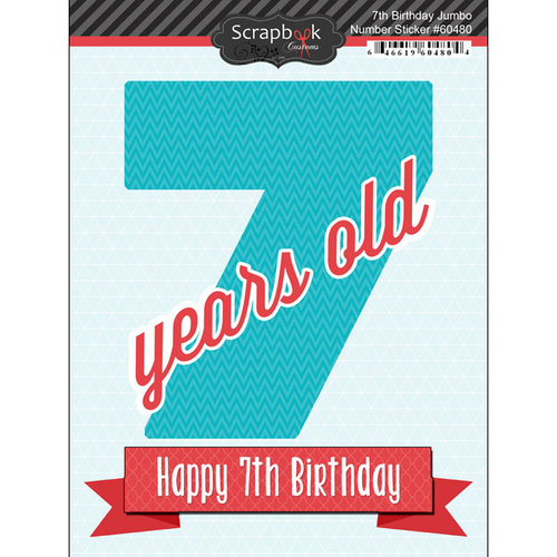 Scrapbook Customs - Happy Birthday Collection - 3 Dimensional Stickers - 7th Birthday
