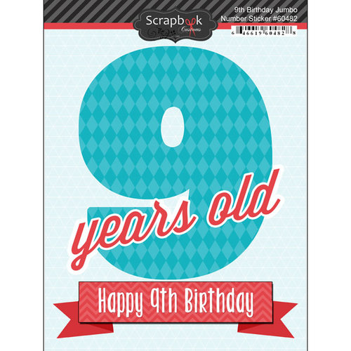 Scrapbook Customs - Happy Birthday Collection - 3 Dimensional Stickers - 9th Birthday