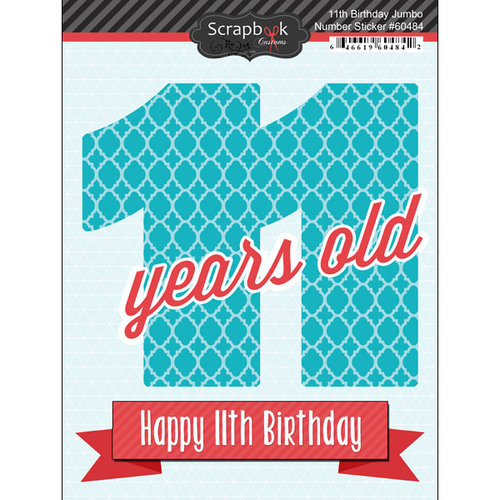 Scrapbook Customs - Happy Birthday Collection - 3 Dimensional Stickers - 11th Birthday