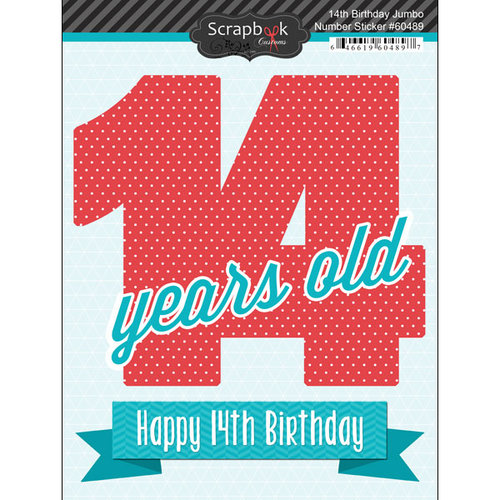 Scrapbook Customs - Happy Birthday Collection - 3 Dimensional Stickers - 14th Birthday