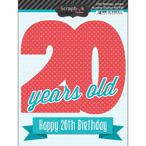 Scrapbook Customs - Happy Birthday Collection - 3 Dimensional Stickers - 20th Birthday
