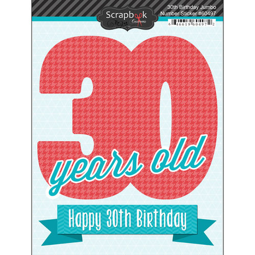 Scrapbook Customs - Happy Birthday Collection - 3 Dimensional Stickers - 30th Birthday