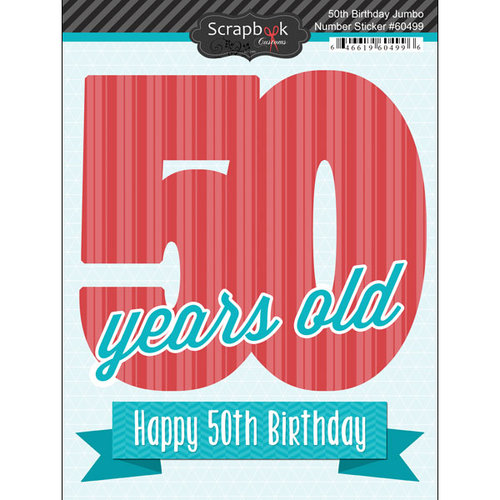 Scrapbook Customs - Happy Birthday Collection - 3 Dimensional Stickers - 50th Birthday