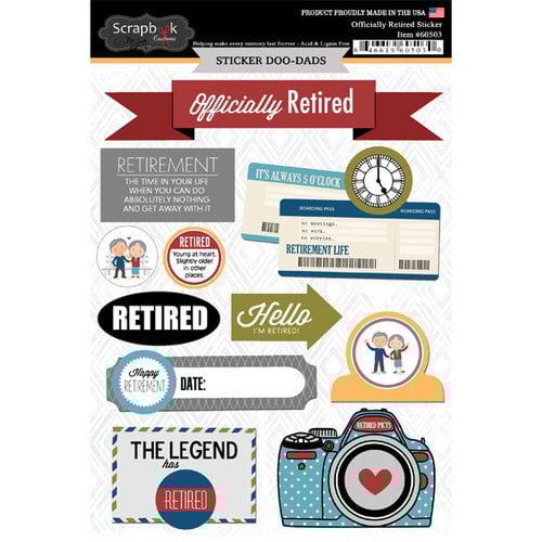 Scrapbook Customs Retirement Happy Retirement Stickers