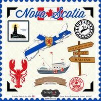 Scrapbook Customs - Canadian Provinces Sightseeing Collection - 12 x 12 Cardstock Stickers - Nova Scotia