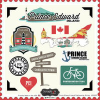 Scrapbook Customs - Canadian Provinces Sightseeing Collection - 12 x 12 Cardstock Stickers - Prince Edward Island