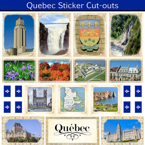 Scrapbook Customs - Canadian Provinces Sightseeing Collection - 12 x 12 Sticker Cut Outs - Quebec