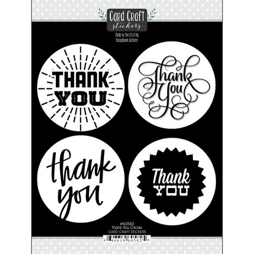 Scrapbook Customs - Cardstock Stickers - Thank You Card Circles
